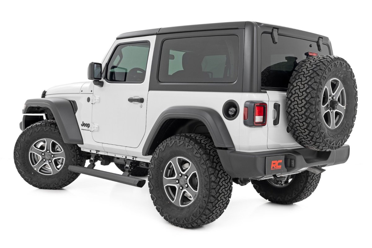 Jeep Wrangler Power Running Boards - Rough Country - Dual Electric Motor - '18-'25